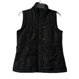 Max Rave Womens‎ M Puffer Vest Black Quilted Sleek Cabin Ski Resort Hiking